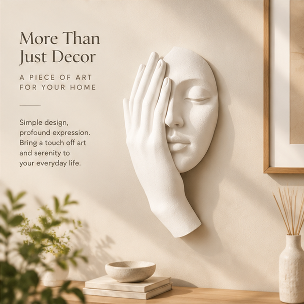 STORVIOBEE® Face Wall Sculpture – Abstract 3D Wall Art Decor