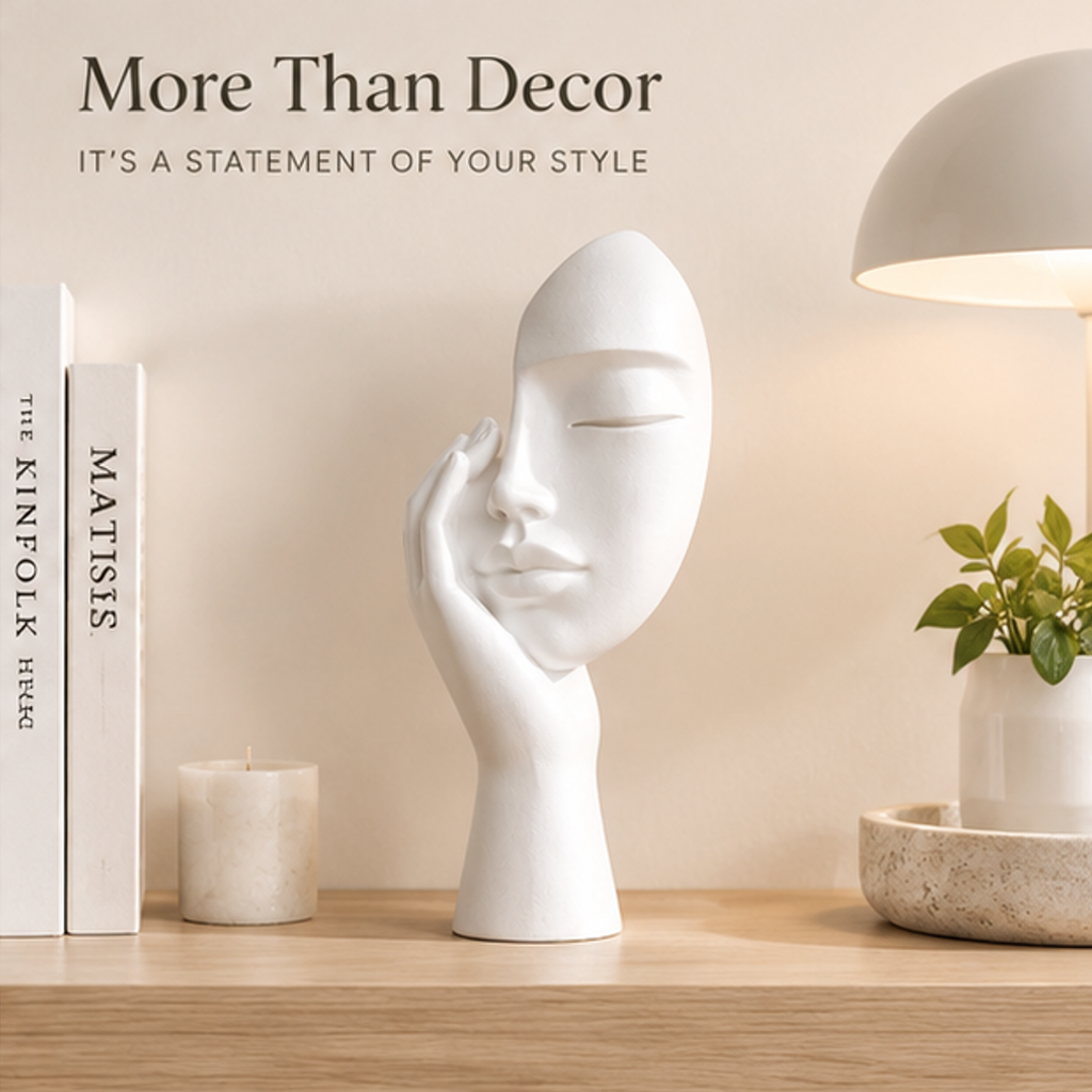 STORVIOBEE® Resting Face Sculpture – Minimalist Abstract Figure Decor