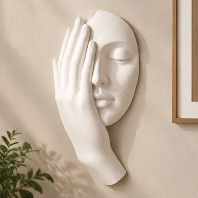 STORVIOBEE® Face Wall Sculpture – Abstract 3D Wall Art Decor