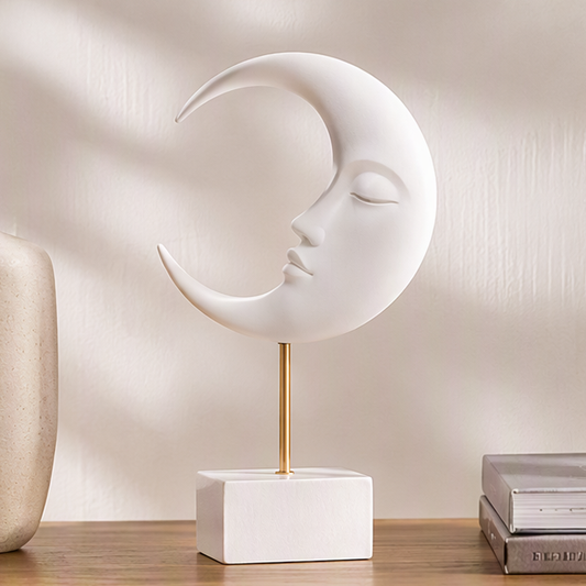 STORVIOBEE® Moon Face Stand Sculpture – Celestial Nordic Home Decor