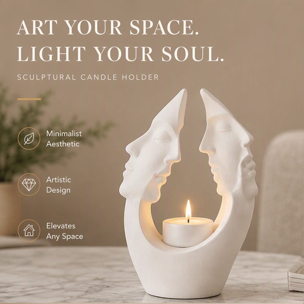 STORVIOBEE® Dual Face Candle Holder – Sculptural Nordic Candleholder