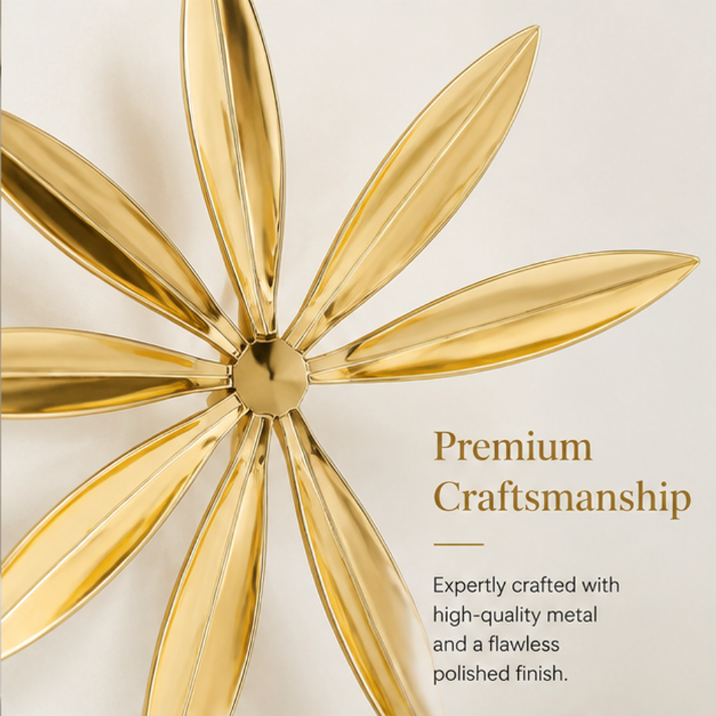 STORVIOBEE® Gold Petal Stand Sculpture – Luxury Marble Base Decor
