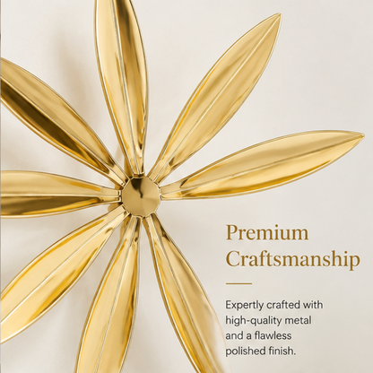 STORVIOBEE® Gold Petal Stand Sculpture – Luxury Marble Base Decor