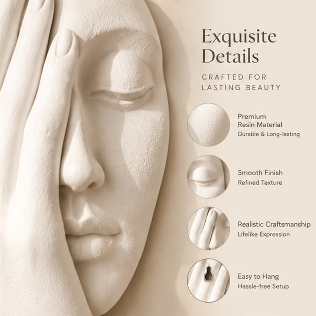 STORVIOBEE® Face Wall Sculpture – Abstract 3D Wall Art Decor