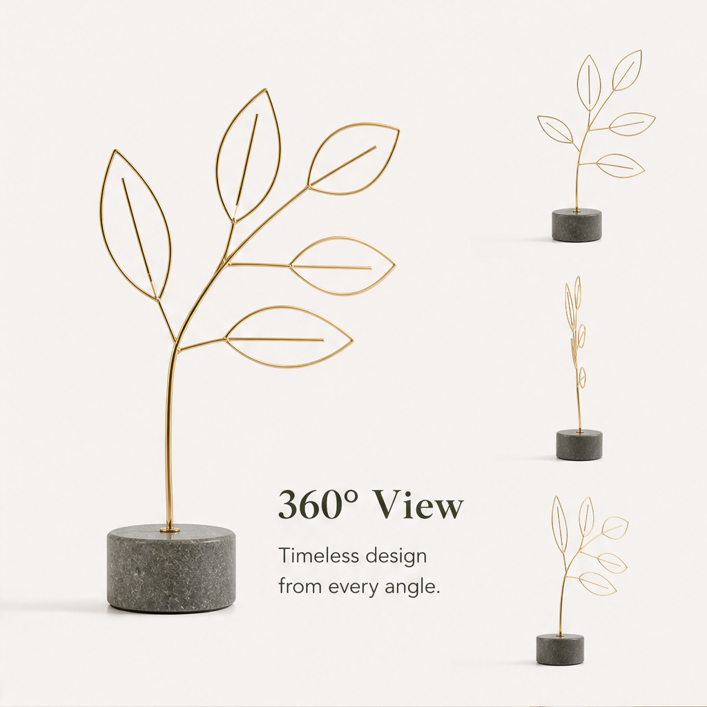 STORVIOBEE® Gold Leaf Branch Sculpture – Wire Art Botanical Decor