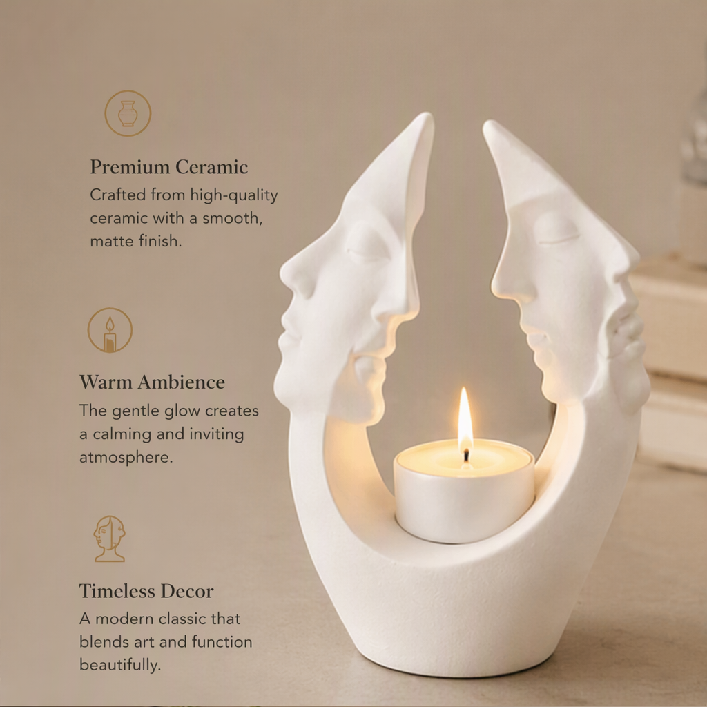 STORVIOBEE® Dual Face Candle Holder – Sculptural Nordic Candleholder