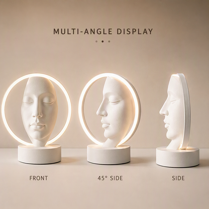 STORVIOBEE® Face Halo LED Table Lamp – Sculptural Ambient Light