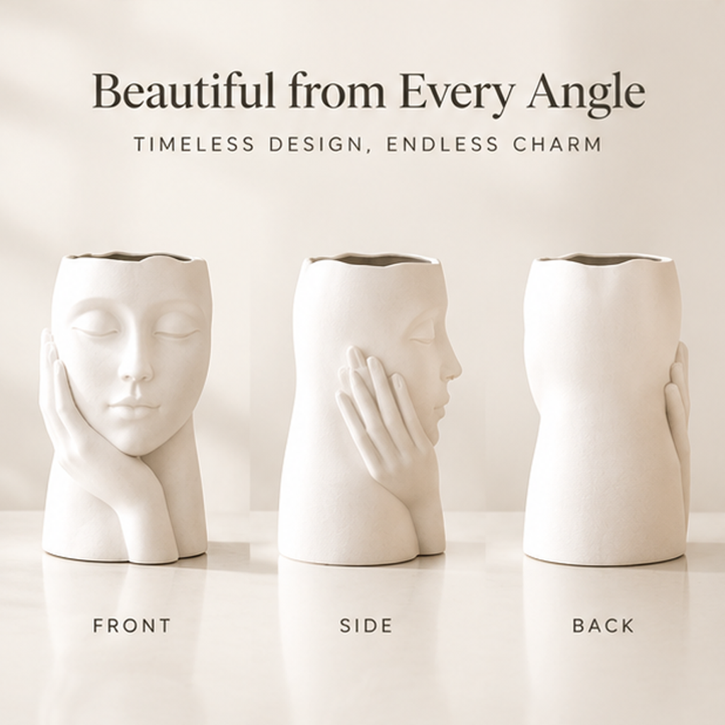 STORVIOBEE® Face Sculpture Vase – Minimalist Nordic Home Decor
