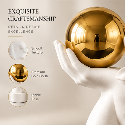 STORVIOBEE® Gold Sphere Face Sculpture – Modern Art Home Decor
