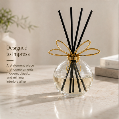 STORVIOBEE® Gold Petal Reed Diffuser – Luxury Glass Aroma Diffuser