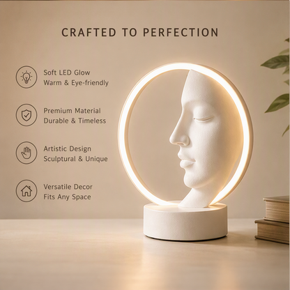 STORVIOBEE® Face Halo LED Table Lamp – Sculptural Ambient Light