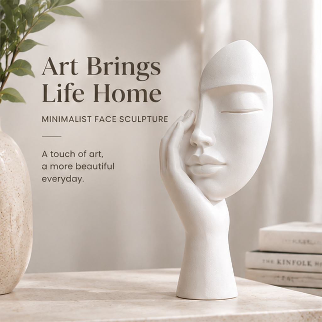 STORVIOBEE® Resting Face Sculpture – Minimalist Abstract Figure Decor