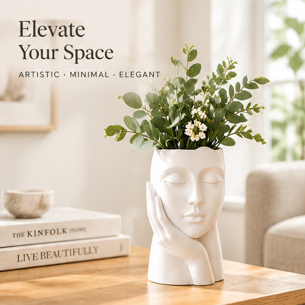STORVIOBEE® Face Sculpture Vase – Minimalist Nordic Home Decor