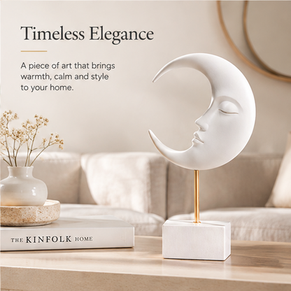 STORVIOBEE® Moon Face Stand Sculpture – Celestial Nordic Home Decor