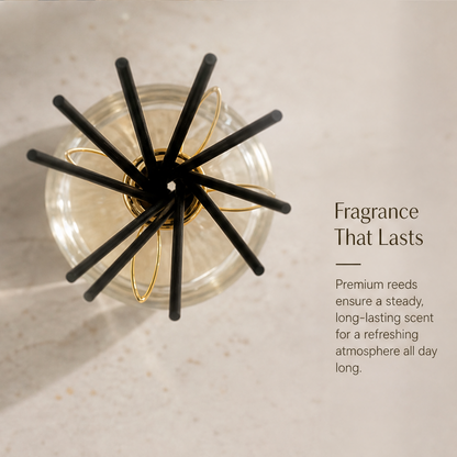STORVIOBEE® Gold Petal Reed Diffuser – Luxury Glass Aroma Diffuser